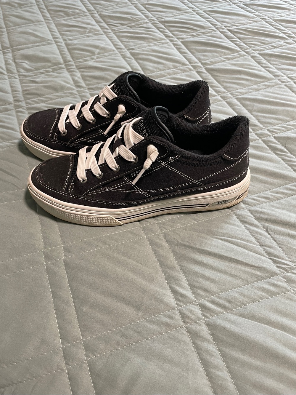 Skechers Kids Black and White Low-Top Sneakers